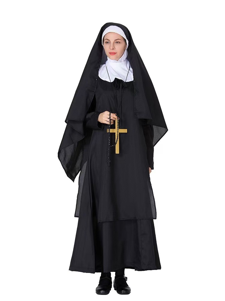 Amazon Halloween performance costumes, Virgin Mary costumes, nun costumes, priest costumes, dance performance costumes for export details Picture
