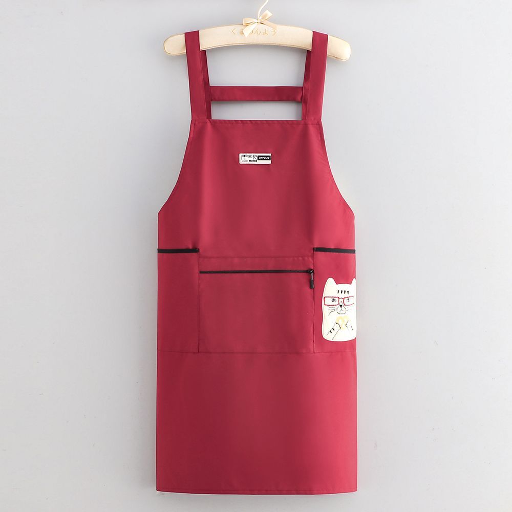 Customized waterproof apron, oil-proof and stain-resistant, kitchen, home, fashionable cooking, printed, catering work clothes, new style waist wrap