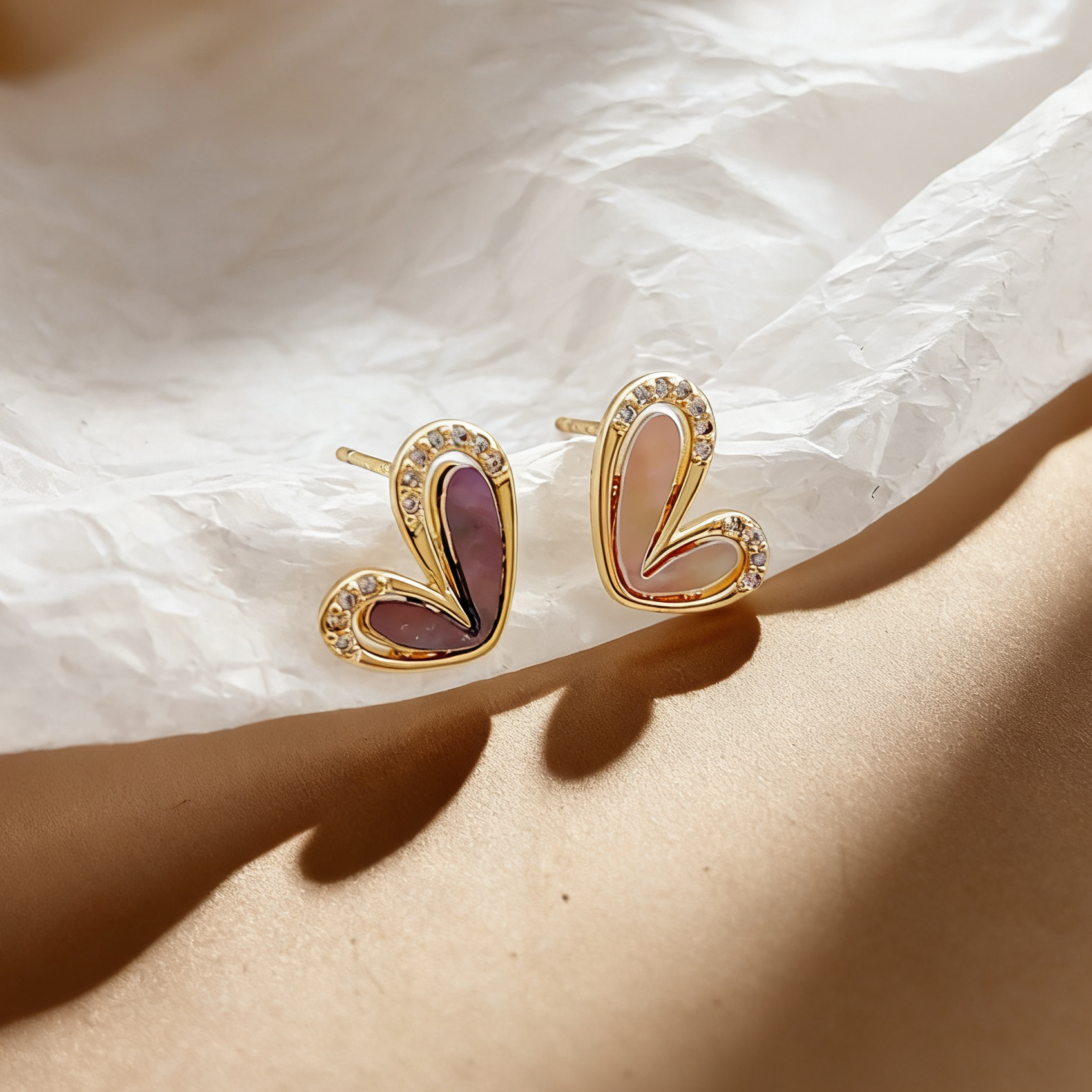 Heart-shaped abalone shell earrings for women, exquisite and fashionable earrings Specification image