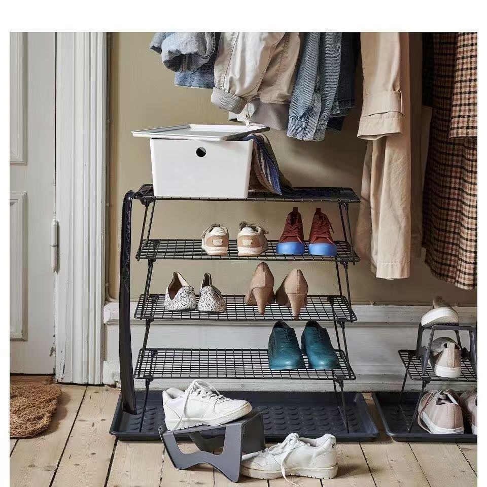No installation required, foldable iron shoe rack, multi-layer economical simple iron rack for home door, sturdy storage shoe cabinet Application Scenario