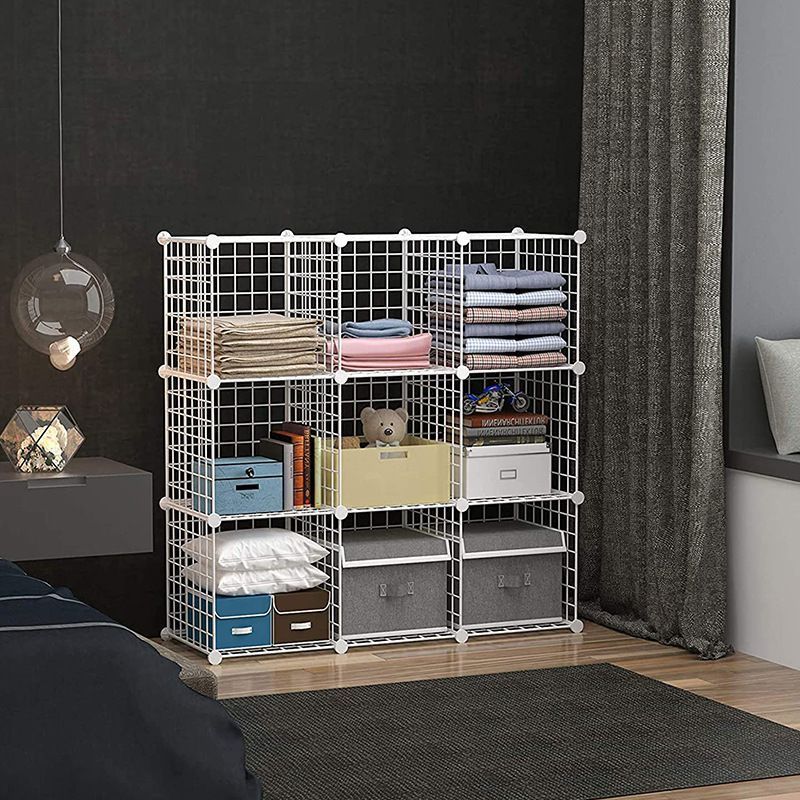 Simple floor-standing iron art racks for room organization, iron mesh storage racks for children, and simple storage racks for wholesale