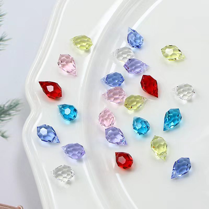 东洲工厂定制10*6mm立体水滴吊坠高品水晶玻璃钻diy项链饰品配件 