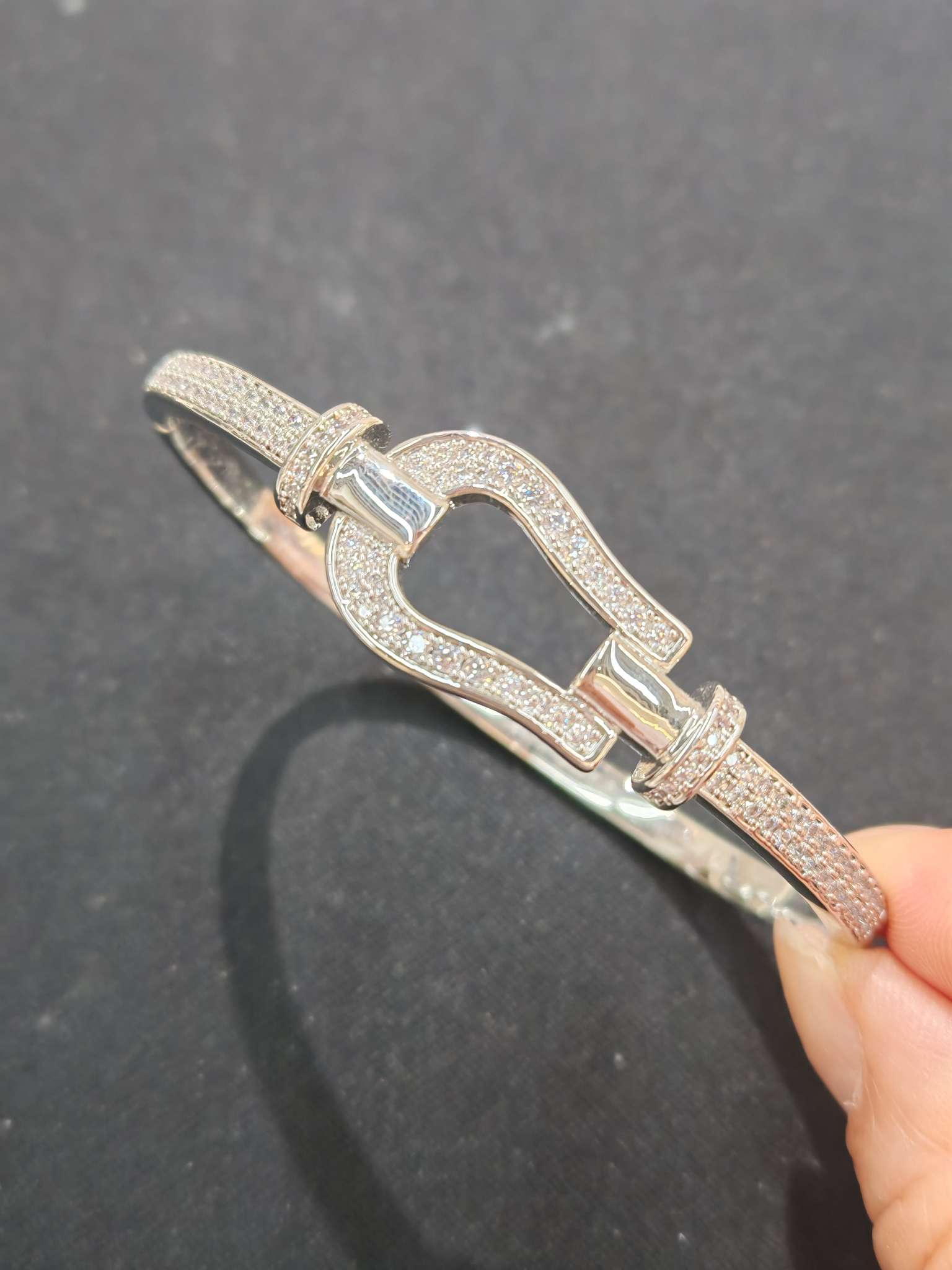 Round silver bracelet, 18K gold bracelet, silver bracelet accessory, women's fashionable jewelry, classic design