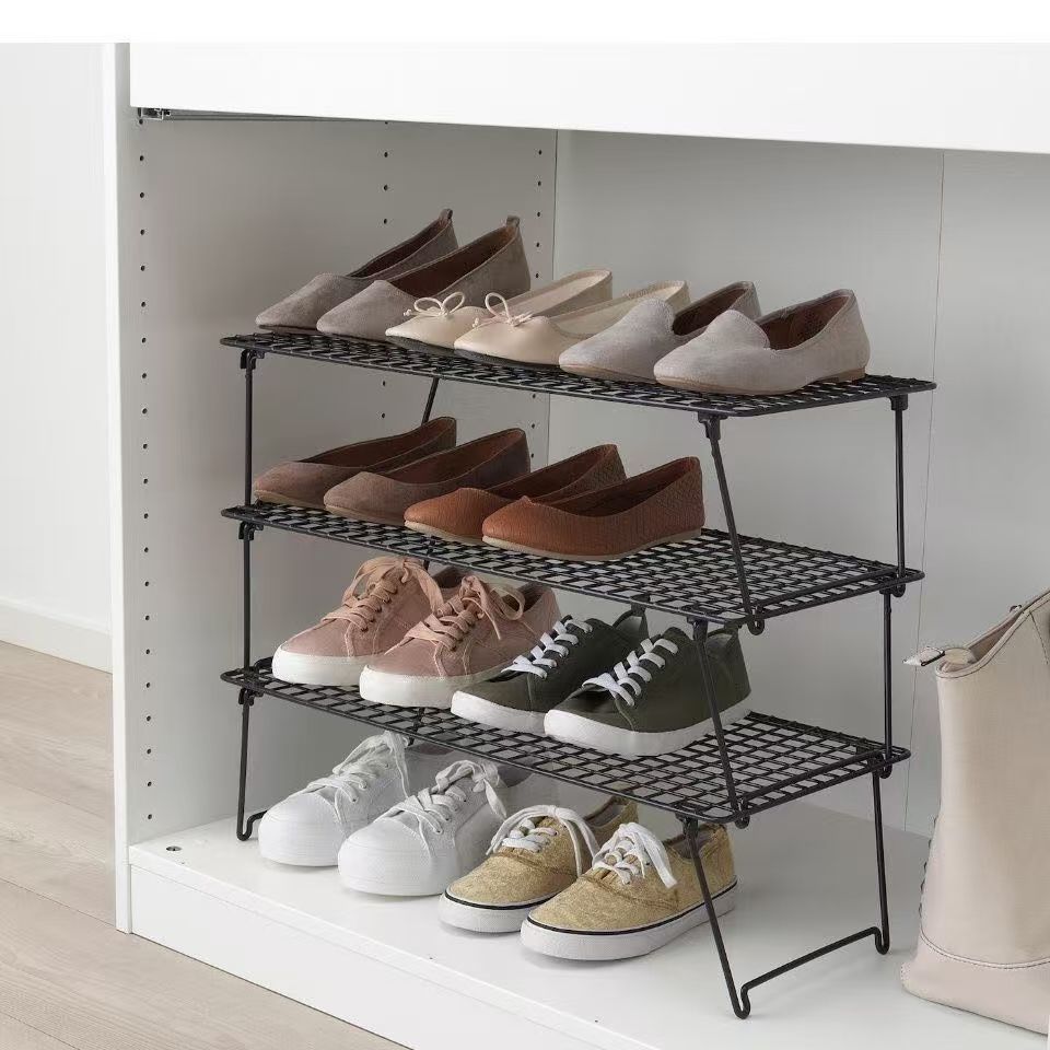 No installation required, foldable iron shoe rack, multi-layer economical simple iron rack for home door, sturdy storage shoe cabinet details Picture