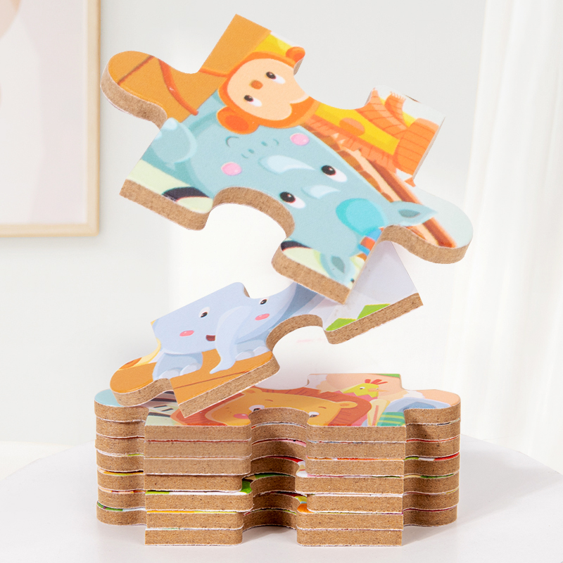 Five selectable wooden children's four-in-one jigsaw puzzle iron box sets, baby intelligence benefit cartoon traffic animal scene building block toys, educational enlightenment early education wooden flat jigsaw puzzle board toys Application Scenario