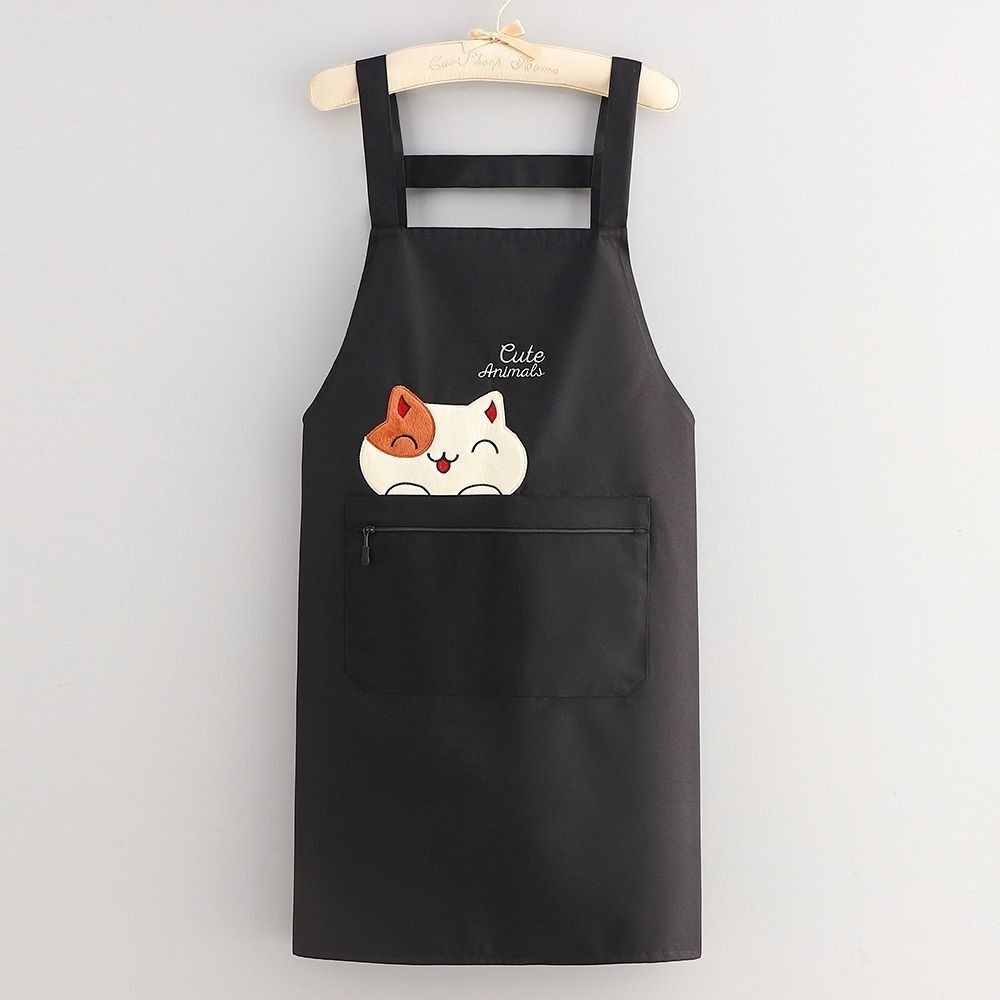 New custom-made aprons for kitchen use, waterproof and stain-resistant for cooking, cute oil-resistant waists, work clothes for baking, fashionable for work, and printed characters