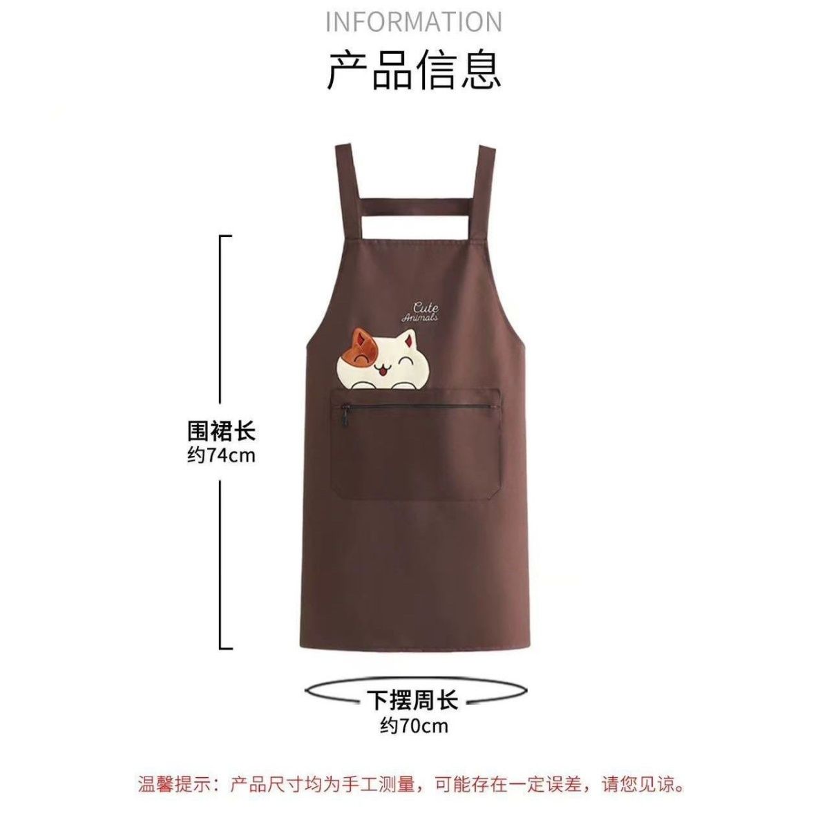 New custom-made aprons for kitchen use, waterproof and stain-resistant for cooking, cute oil-resistant waists, work clothes for baking, fashionable for work, and printed characters pic 17