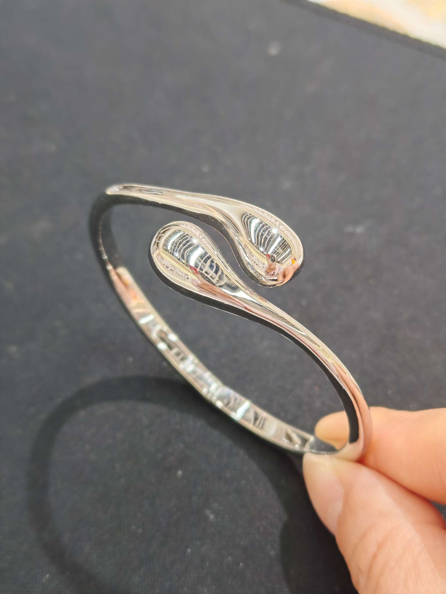 Round silver bracelet, 18K gold bracelet, open bracelet, women's jewelry, fashionable and simple design