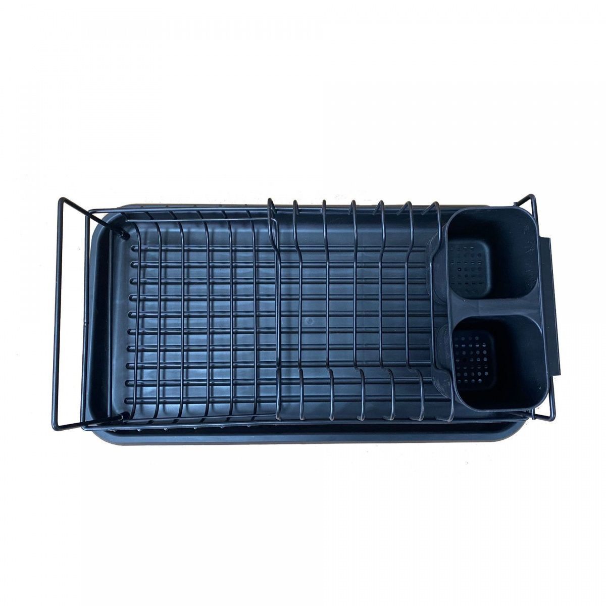 Kitchen sink, plate, sink, tabletop, chopsticks, bowls and plates, storage rack, spoon, multi-functional counter, draining basket, multi-layer black and white Application Scenario