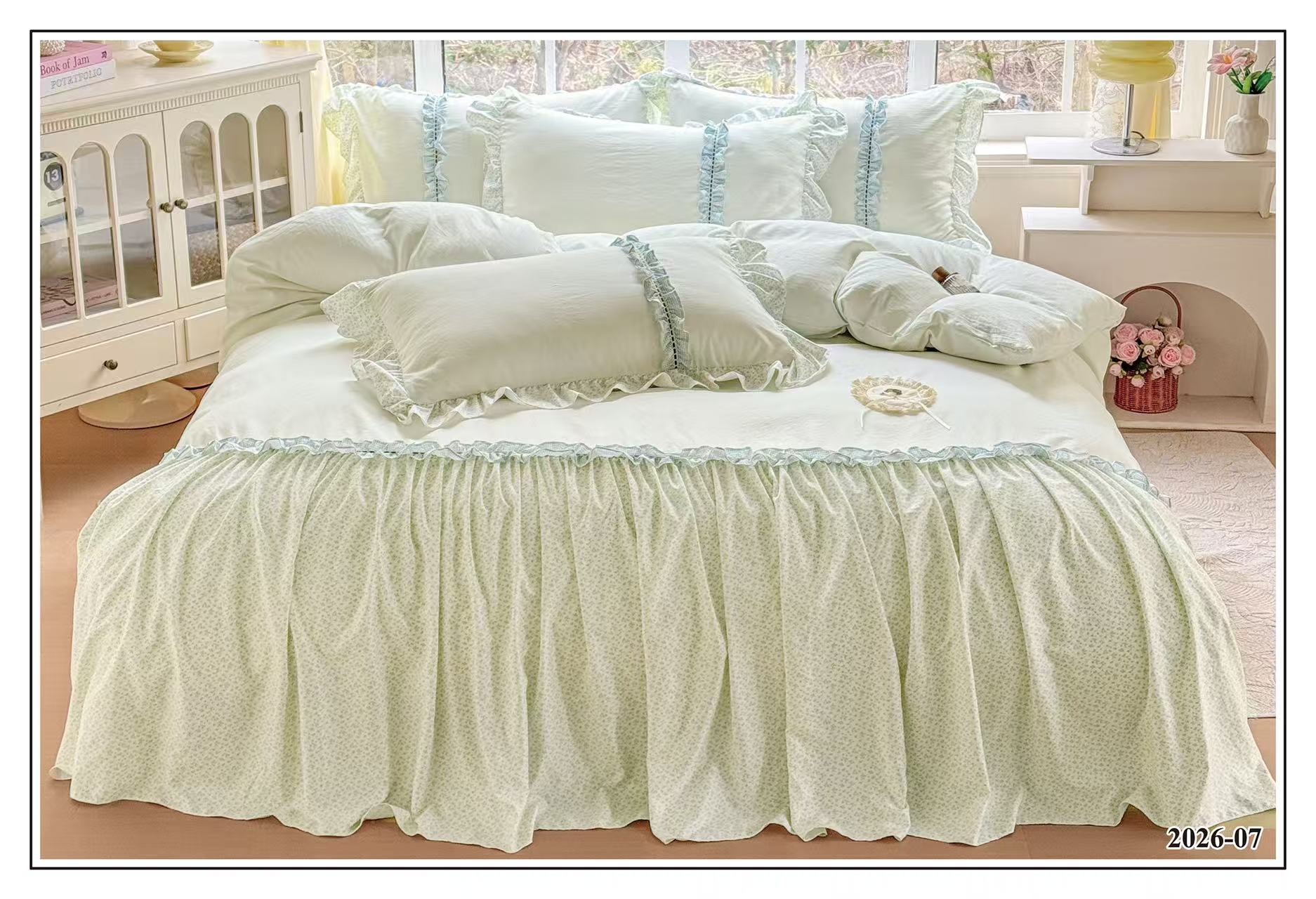 New Korean-style export set, floral lace bed skirt, lace four-piece set, bedding and home textile set