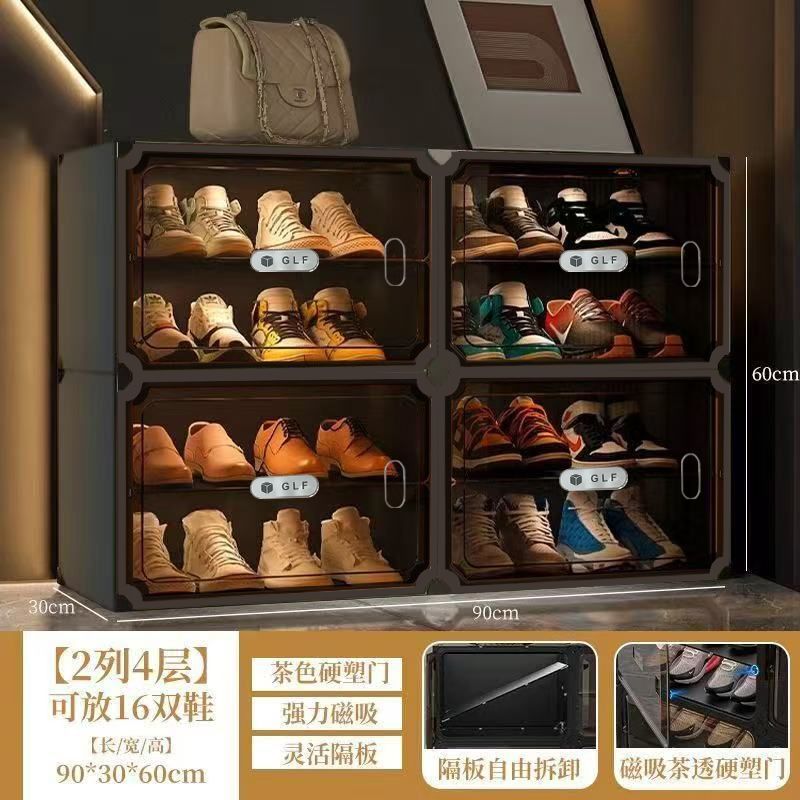 【GLF】 High-end light luxury shoe rack, dormitory home, multi-layer transparent shoe cabinet, bedroom storage, dust-proof, assembled shoe box detail image 15