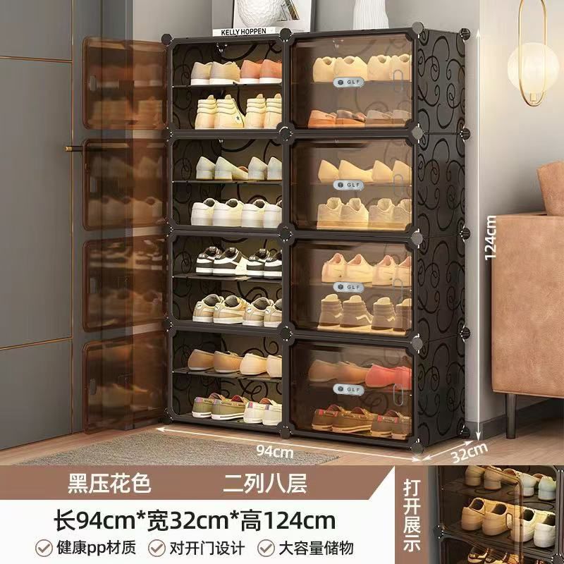 【GLF】 High-end light luxury shoe rack, dormitory home, multi-layer transparent shoe cabinet, bedroom storage, dust-proof, assembled shoe box Item Picture