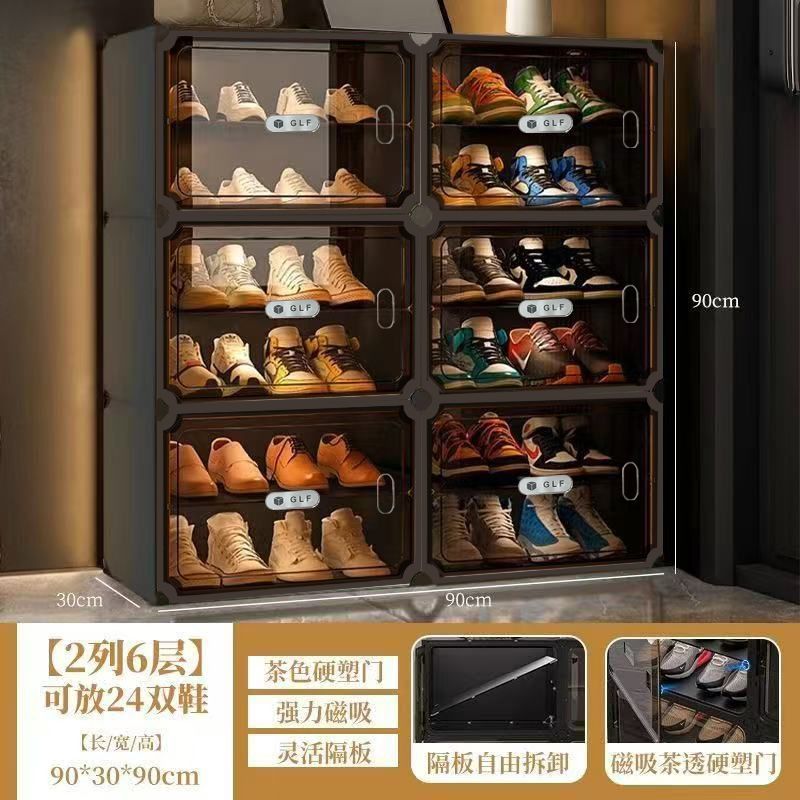 【GLF】 High-end light luxury shoe rack, dormitory home, multi-layer transparent shoe cabinet, bedroom storage, dust-proof, assembled shoe box detail image 7