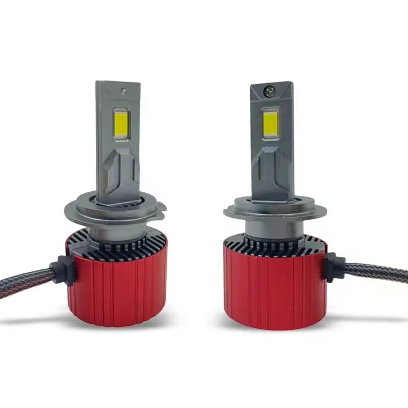 Dual copper tube automotive led headlights H7H4 high-power headlamps, ultra-bright integrated high and low beam headlights, 100W high brightness pic 2