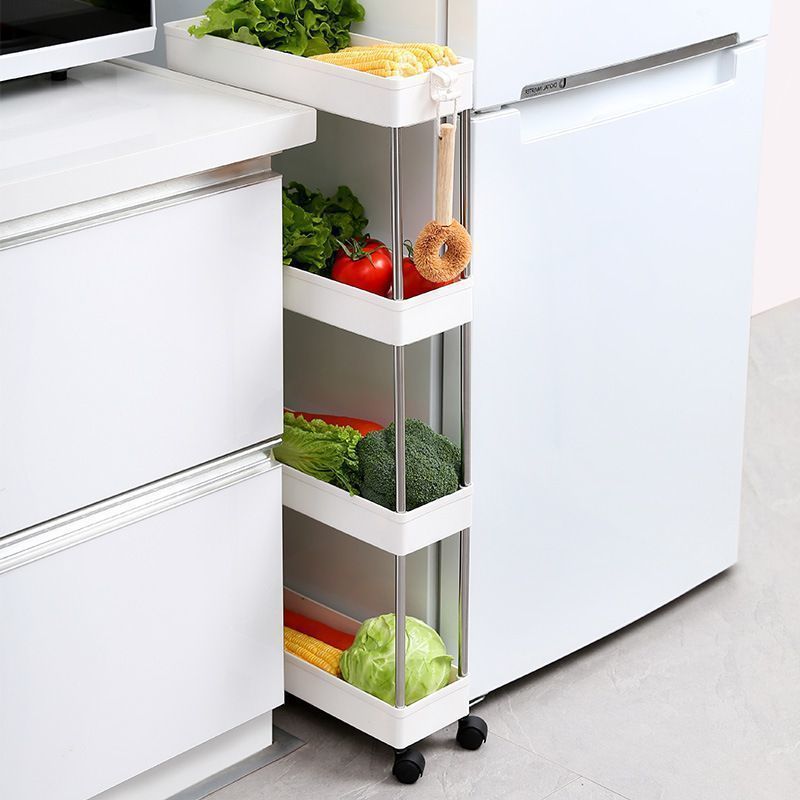 Stainless steel pipe wheeled trolley storage rack, bathroom washbasin, seam plastic storage rack, multi-layer toilet rack Item Picture