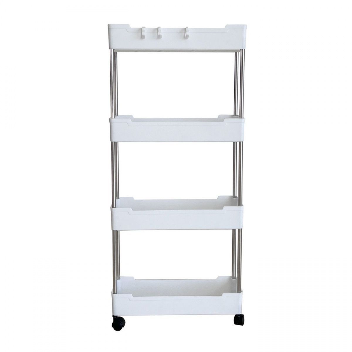 Stainless steel pipe wheeled trolley storage rack, bathroom washbasin, seam plastic storage rack, multi-layer toilet rack detail image 15