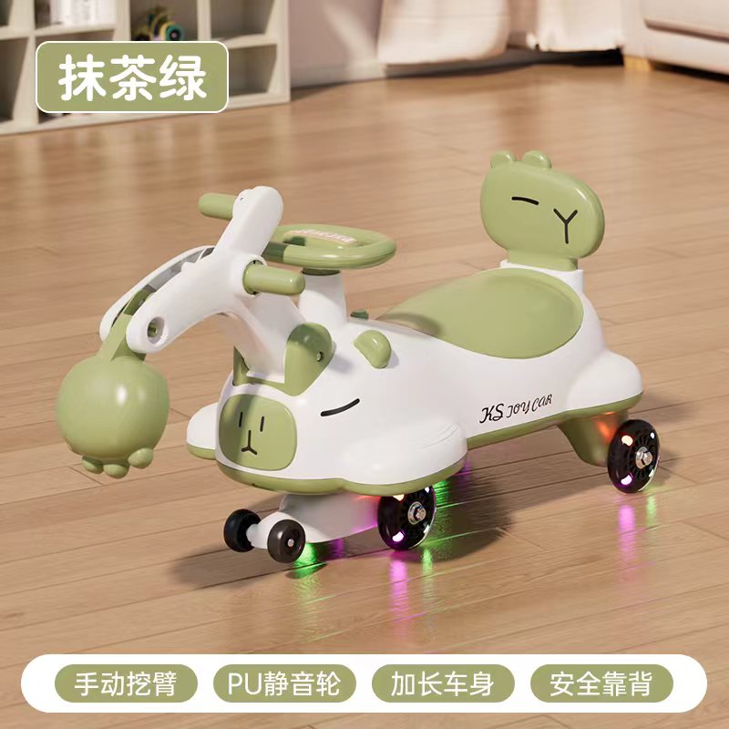 儿童挖机扭扭车细节图