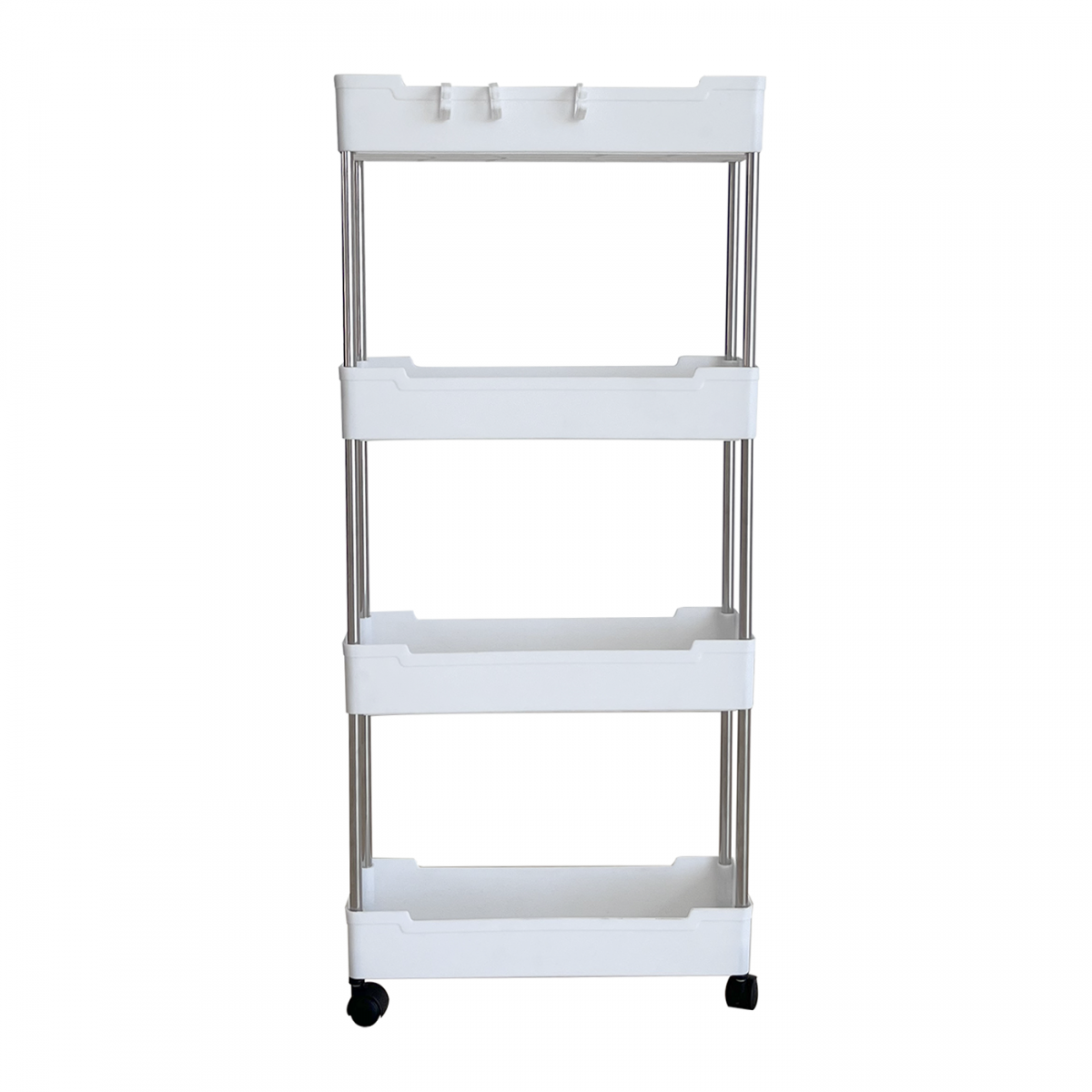 Stainless steel pipe wheeled trolley storage rack, bathroom washbasin, seam plastic storage rack, multi-layer toilet rack detail image 18