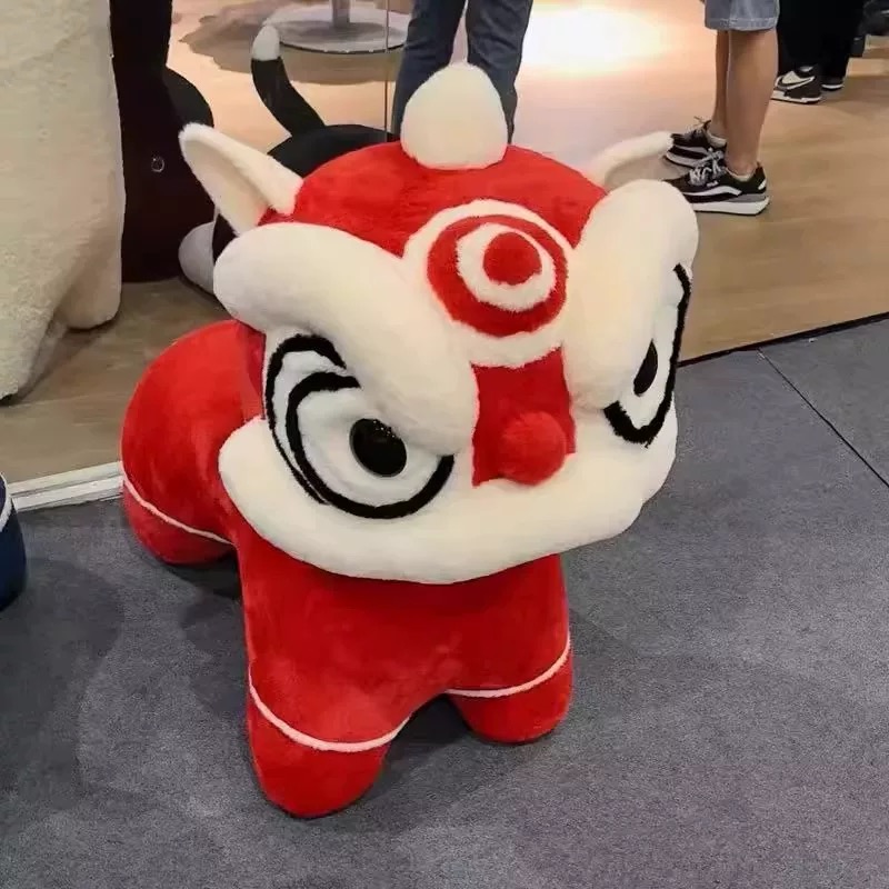 Lion dance chair, popular cartoon animal-shaped seat, creative little lion decorative chair for the living room, children's stool Specification image