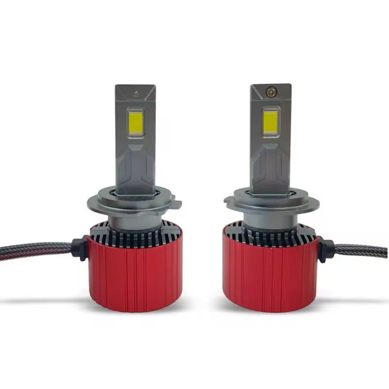Dual copper tube automotive led headlights H7H4 high-power headlamps, ultra-bright integrated high and low beam headlights, 100W high brightness pic 3