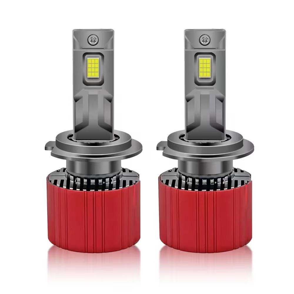 Dual copper tube automotive led headlights H7H4 high-power headlamps, ultra-bright integrated high and low beam headlights, 100W high brightness pic 6