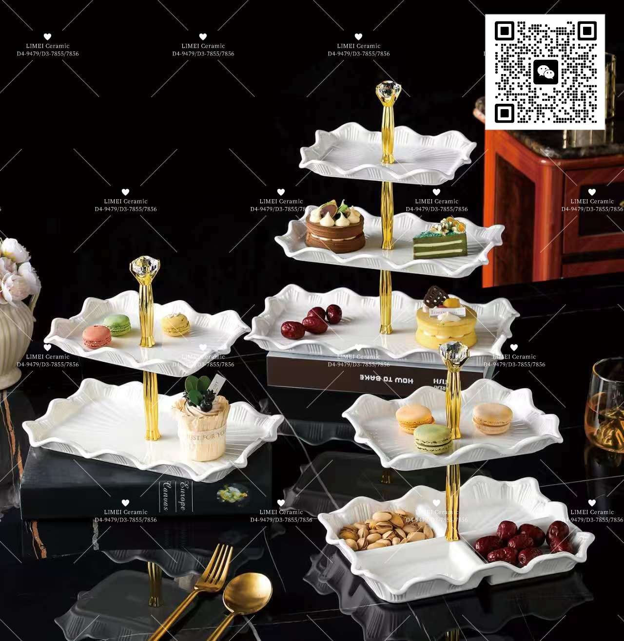 Limei Ceramic dessert decorative tray, high-end Nordic pastry plate, creative and exquisite pastry presentation, factory direct sales Item Picture