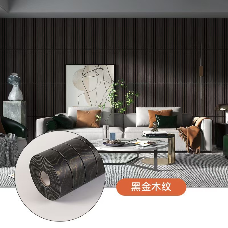 The manufacturer offers cross-border delivery of 3d stereoscopic grille wall stickers, wood-grain self-adhesive wallpaper stickers for background wall decoration and renovation detail image 2