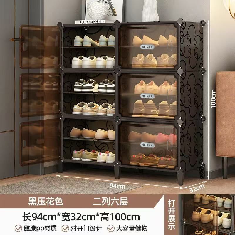 【GLF】 High-end light luxury shoe rack, dormitory home, multi-layer transparent shoe cabinet, bedroom storage, dust-proof, assembled shoe box details Picture