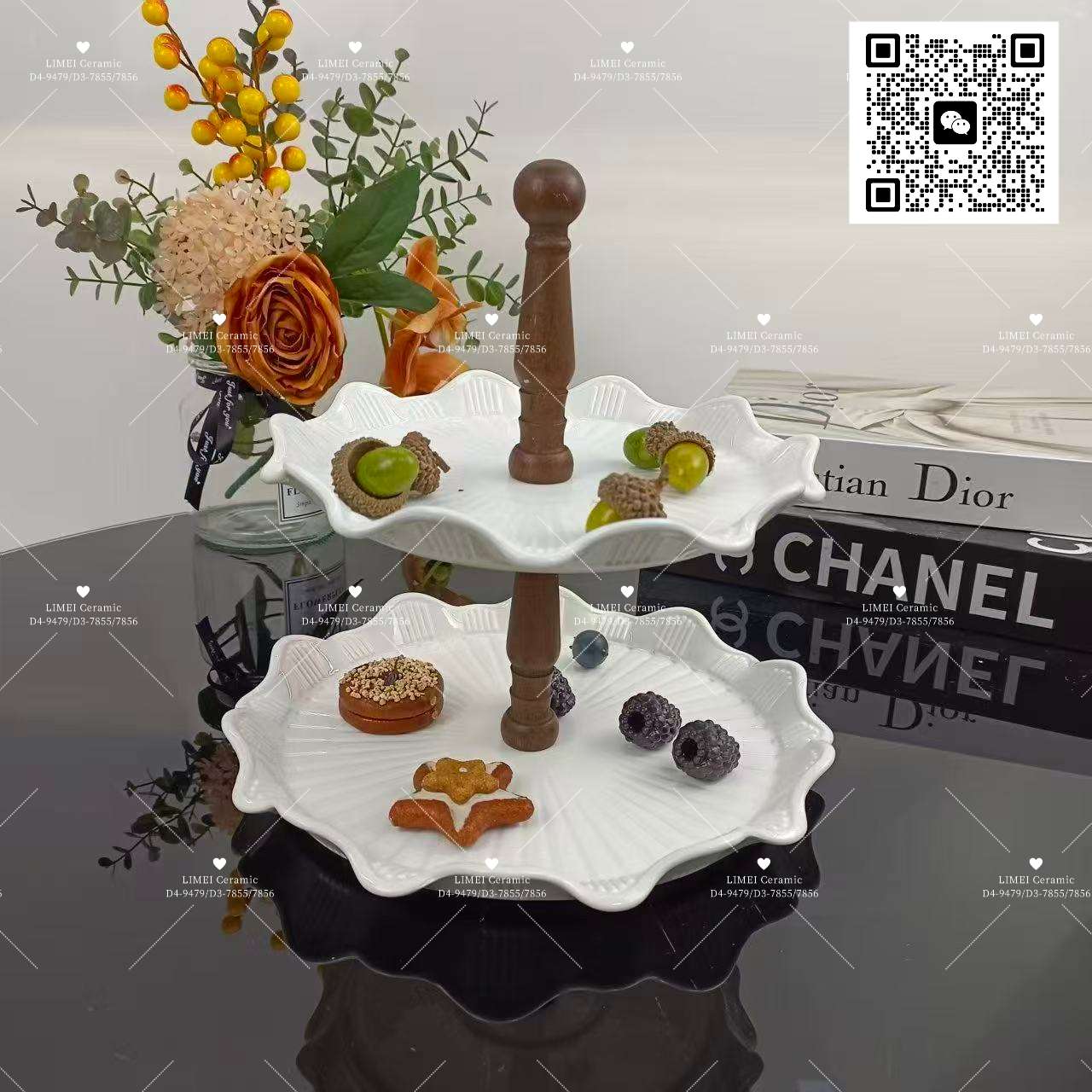 Limei Ceramic dessert decorative tray, high-end Nordic pastry plate, creative and exquisite pastry presentation, factory direct sales Specification image