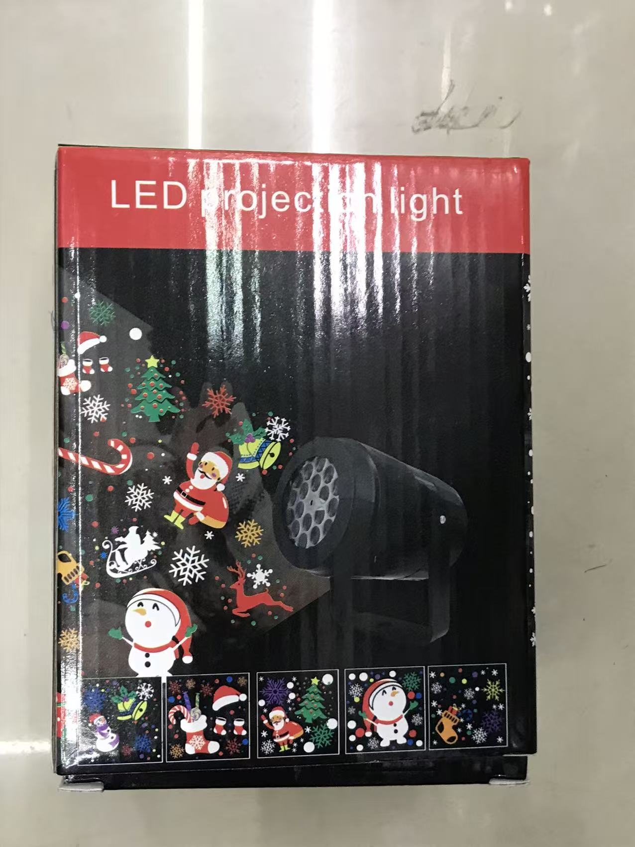 迷你款图案暴风雪圣诞投影灯七彩旋转雪花圣诞树装饰氛围灯