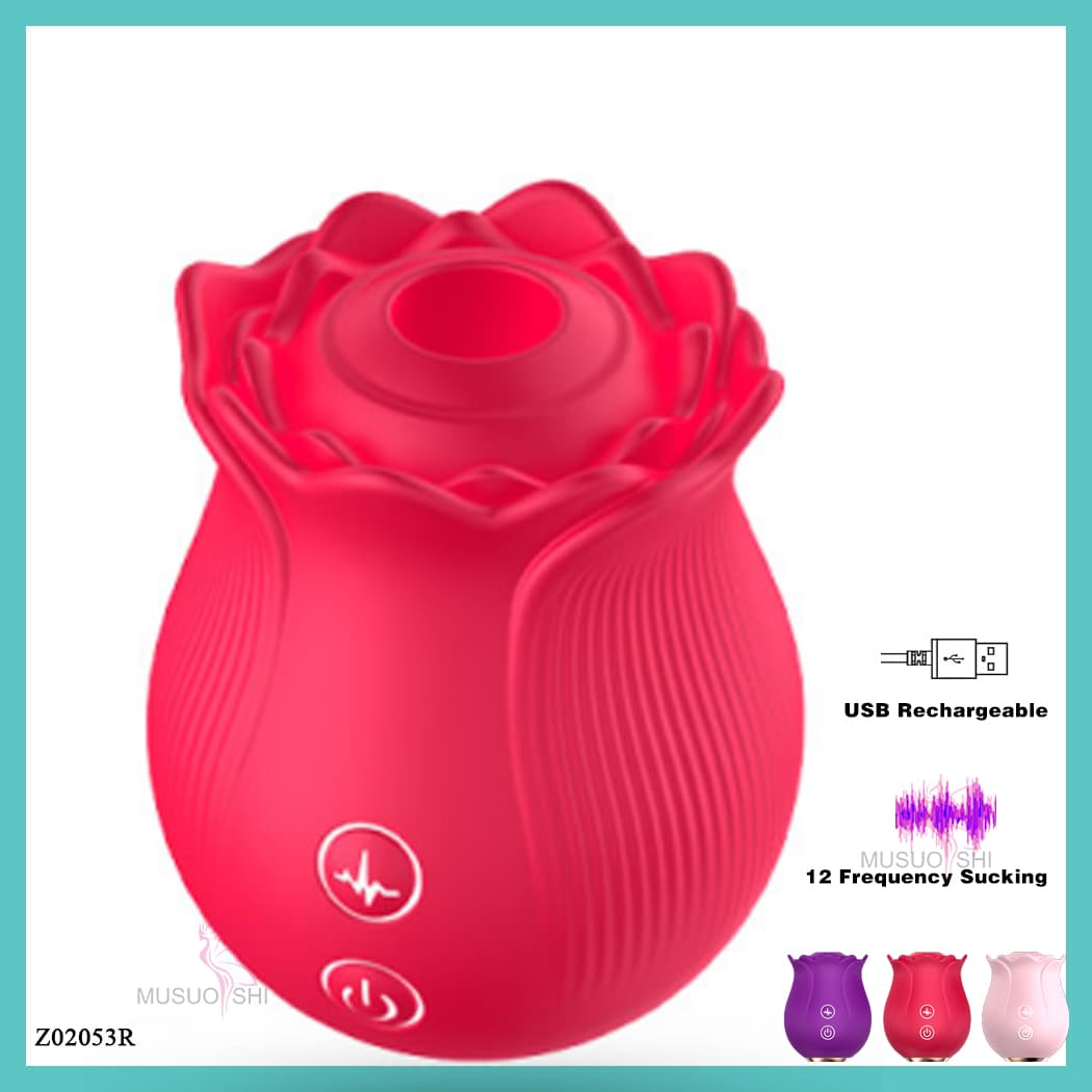 Z02053R Rose-Shaped Vibrator - Pink, Compact & Stylish DesignRose-Shaped Vibrator - Pink & Portable Design details Picture