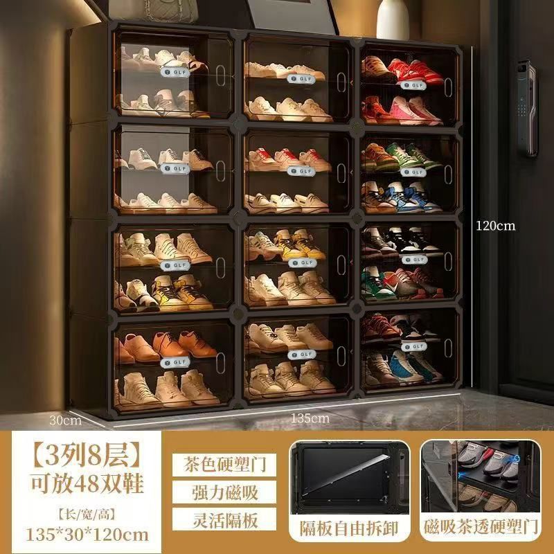 【GLF】 High-end light luxury shoe rack, dormitory home, multi-layer transparent shoe cabinet, bedroom storage, dust-proof, assembled shoe box detail image 8