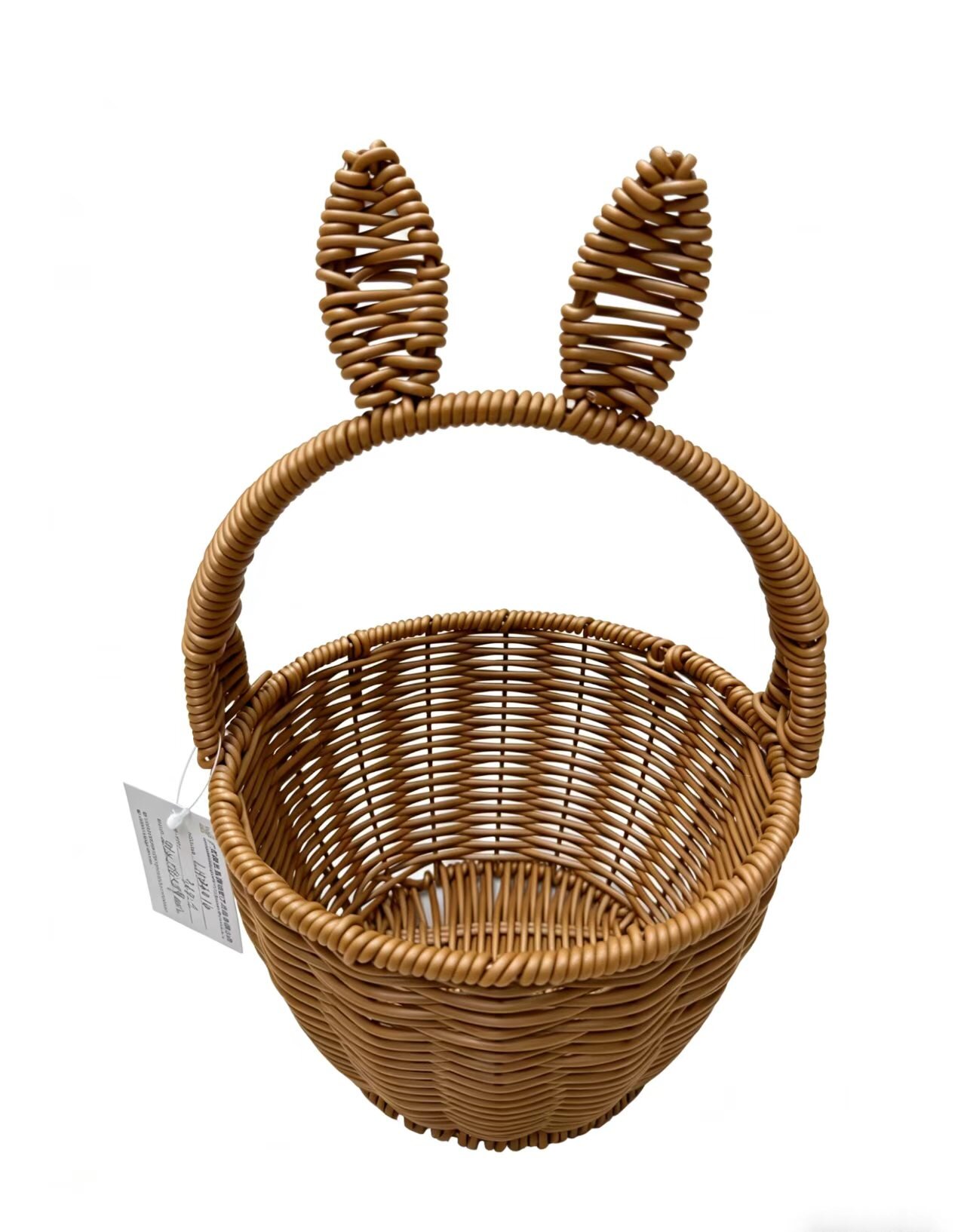 A round storage basket in the shape of rabbit ears woven like rattan, a flower basket, a fruit and bread basket, a vegetable delivery basket, a miscellaneous storage basket, a supermarket packaging gift basket, a souvenir gift basket, and a cute little rabbit carrying basket details Picture