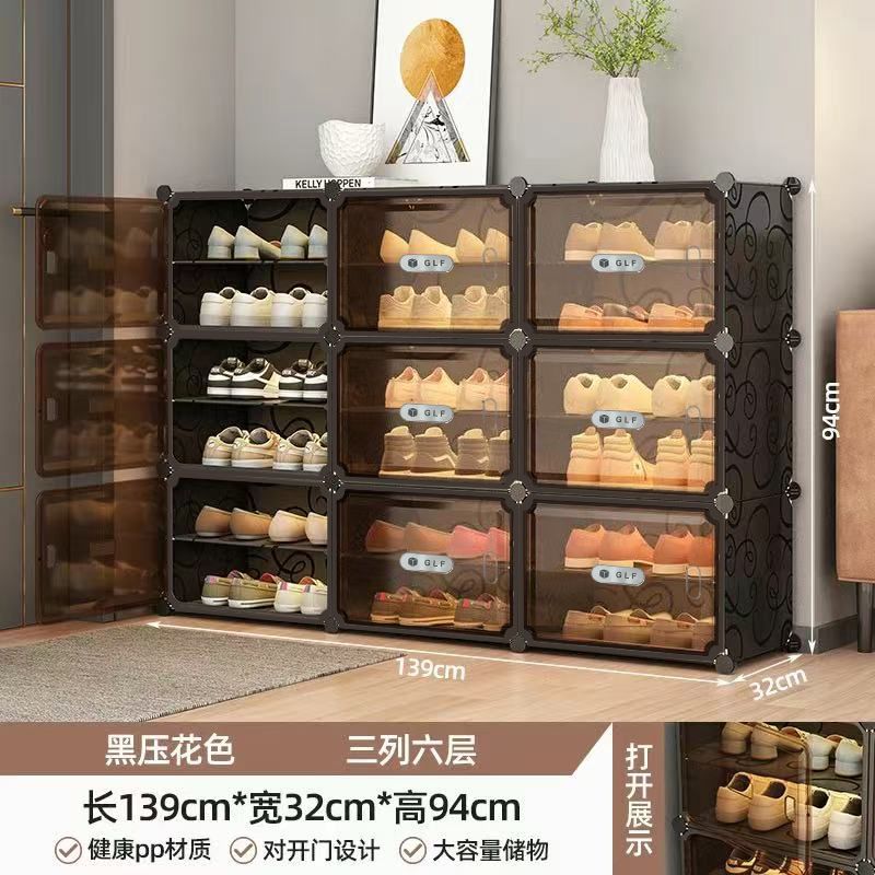 【GLF】 High-end light luxury shoe rack, dormitory home, multi-layer transparent shoe cabinet, bedroom storage, dust-proof, assembled shoe box detail image 12