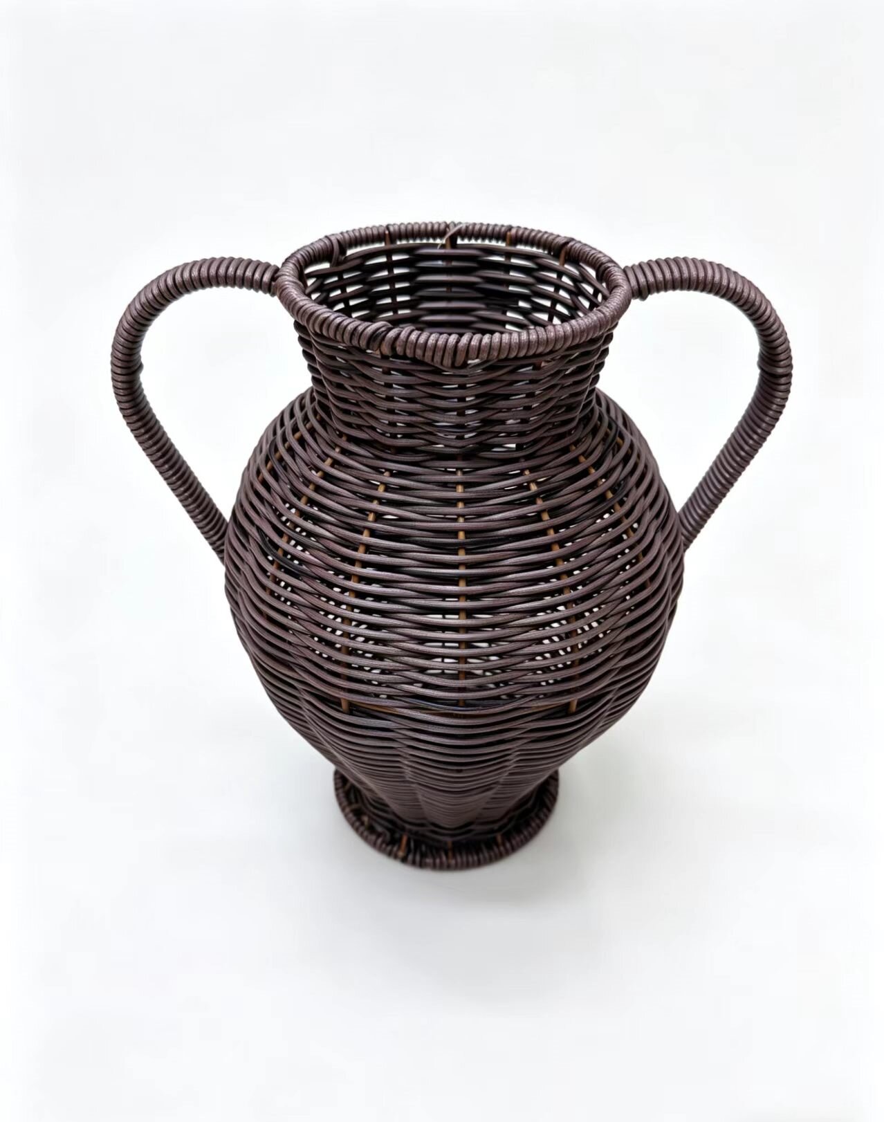 Rattan-like woven double-handled vase for home decoration, homestay decoration and hotel decoration