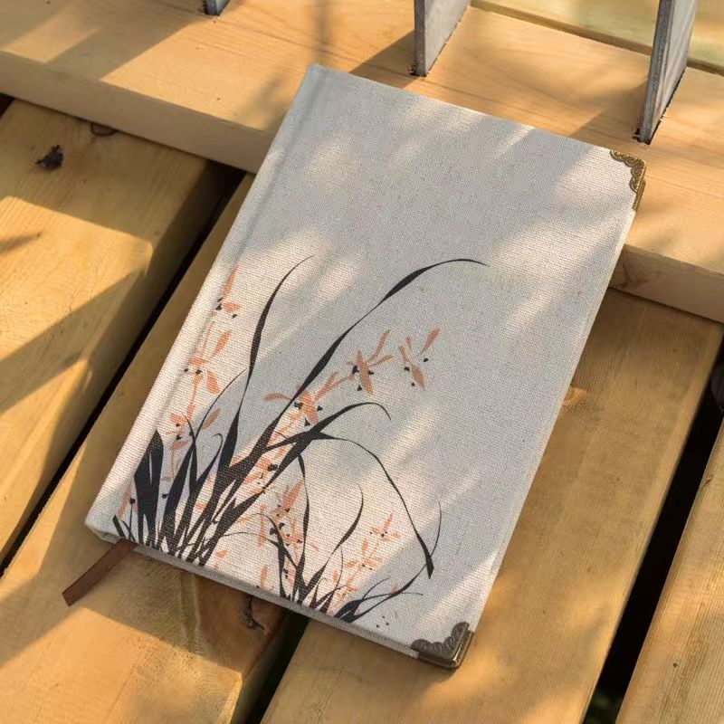 国潮牛皮图画本花卉图案素描本涂鸦本水彩画本DIY填色本