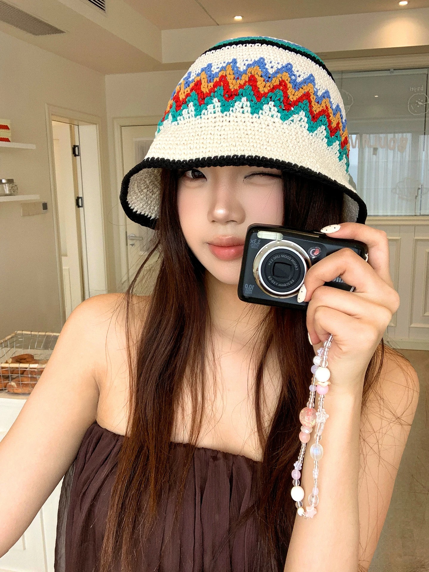Dopamine-colored knitted fisherman hat for women Spring 2026 new style, fashionable and versatile basin hat, face-enhancing small bucket hat Specification image