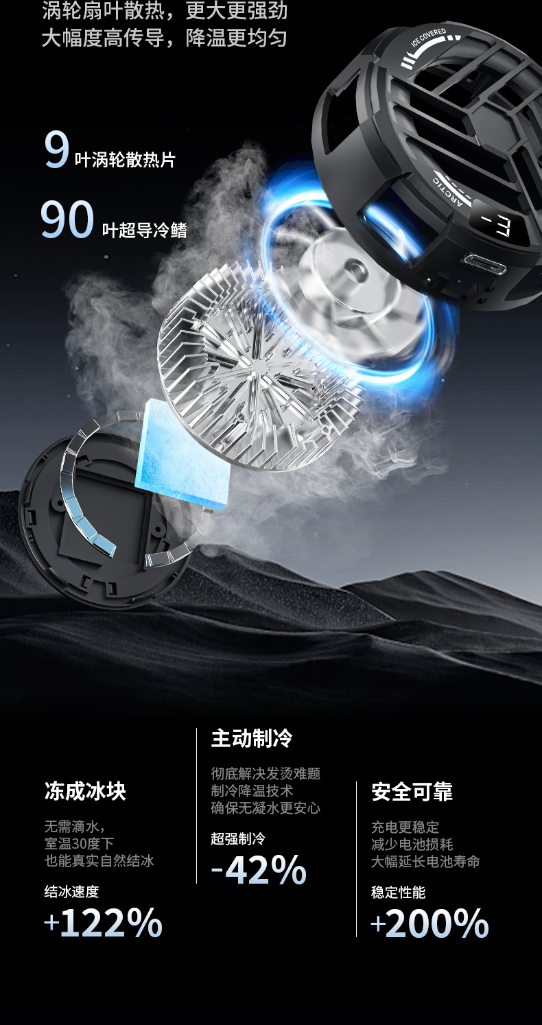 The new S36A mobile phone heat sink magnetic back clip is a dual-purpose, three-speed adjustable semiconductor cooling and heat dissipation wonder pic 6