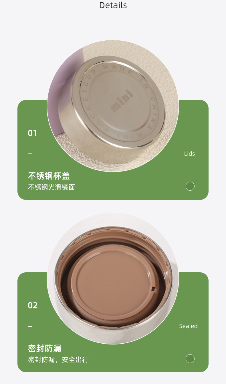 Nueva capacidad pequeña braise beer 304 acero inoxidable mini tazas de aislamiento alto nivel de apariencia taza de bolsillo portátil fabricante al por mayor taza de titanio pic 9