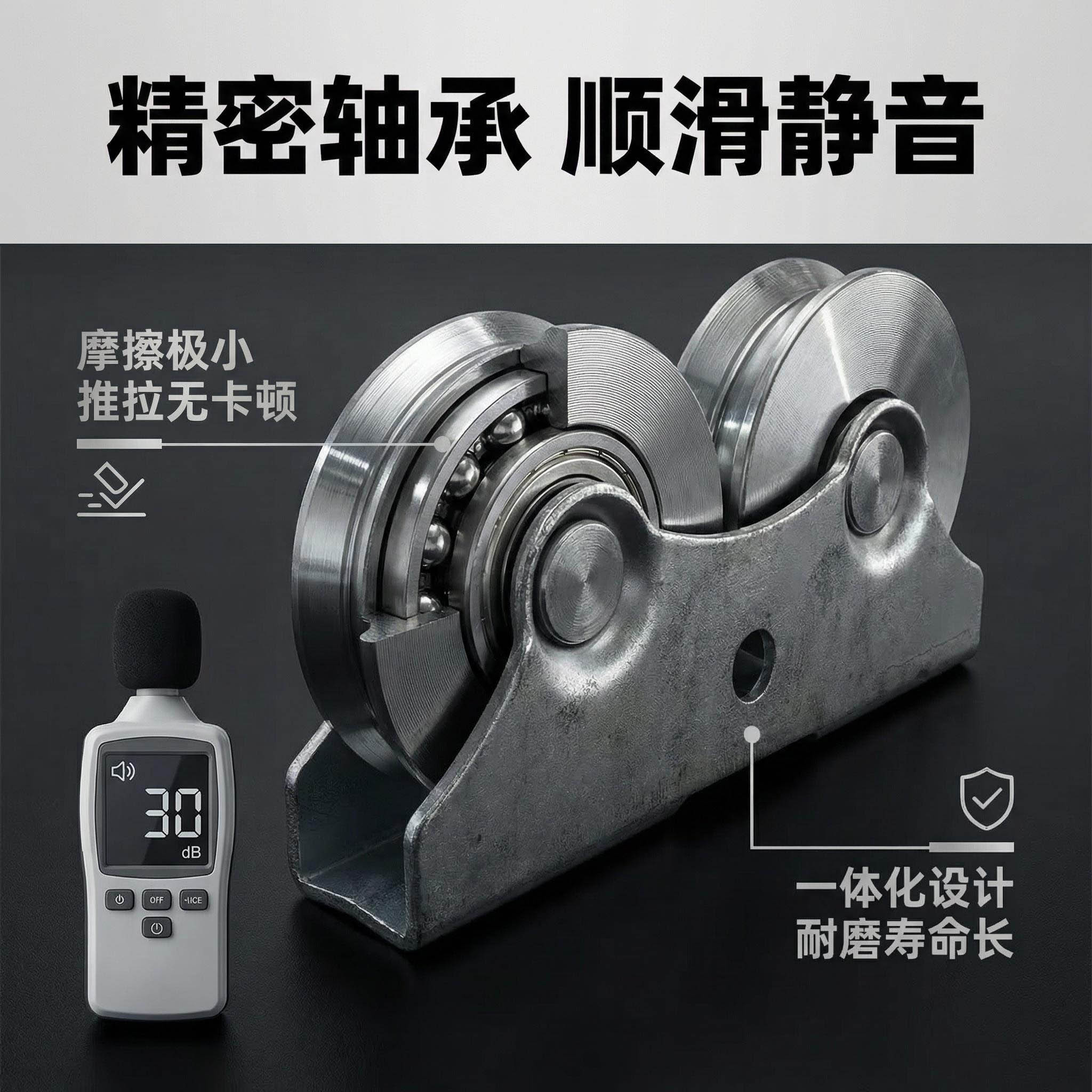 Metal pulleys, aluminum pulley sliding door pulleys, silent, smooth and durable Item Picture