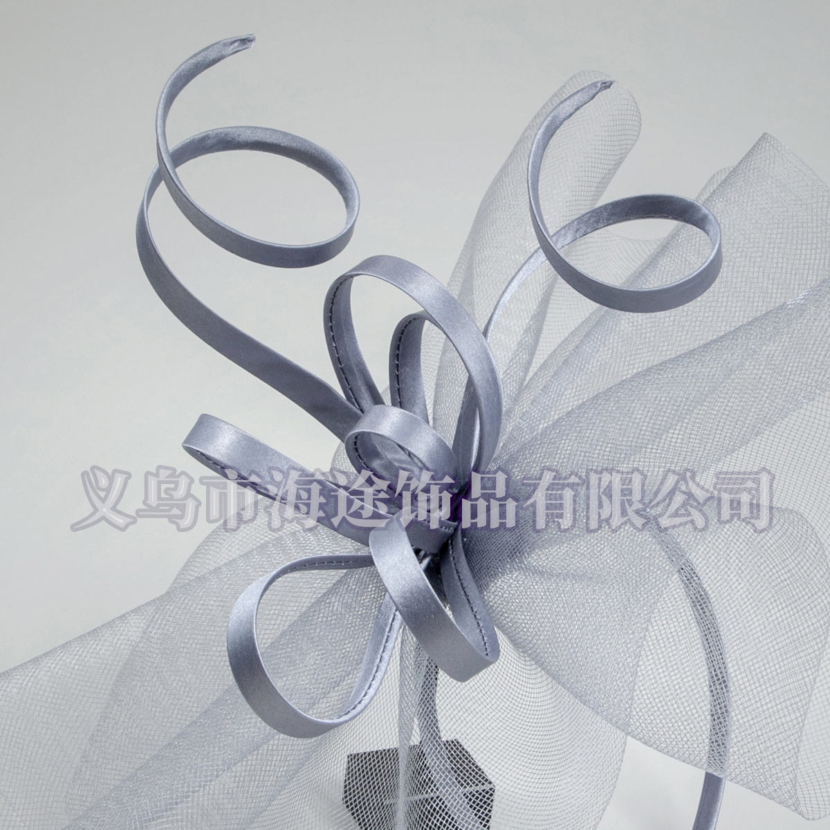 Elegant women's silver mesh top hat, fashionable headwear, elastic mesh single-sided Item Picture