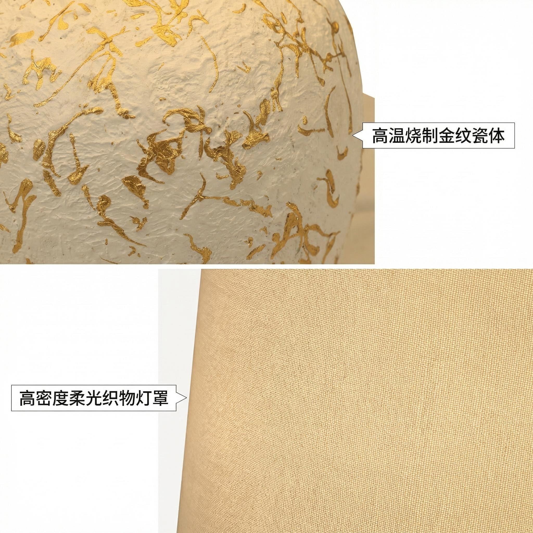 Gold-patterned white porcelain artistic table lamp, starry sky sunset lamp, birthday gift ceramic table lamp Specification image