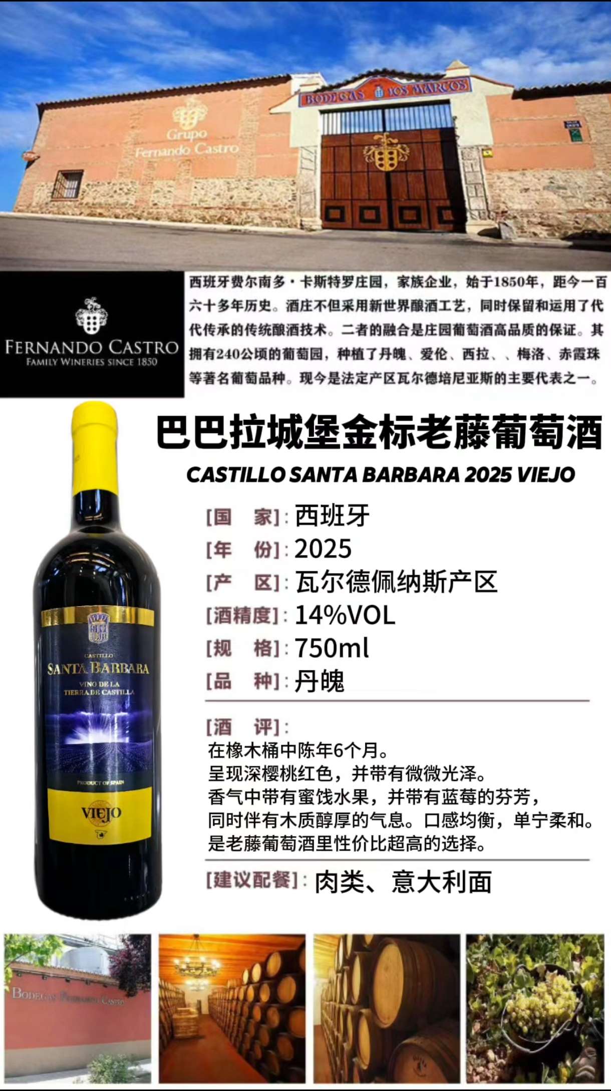 Tempranillo dry red imported wine from Spain, original import