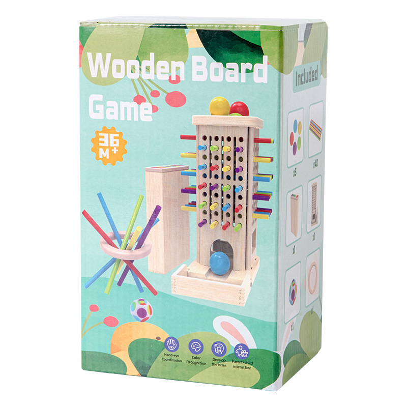 Children's educational Leaning Tower of Pisa Wooden Board three-in-one game, colorful drawing sticks, parent-child early education and educational interactive toys detail image 11