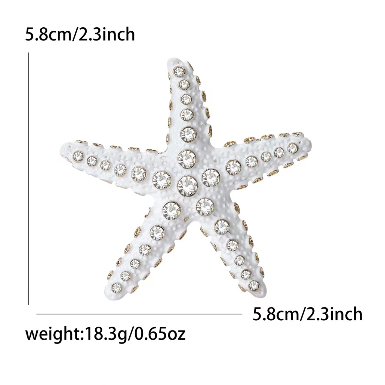 Beach tropical style alloy rhinestone starfish brooch, high-end and fashionable design sense brooch Item Picture