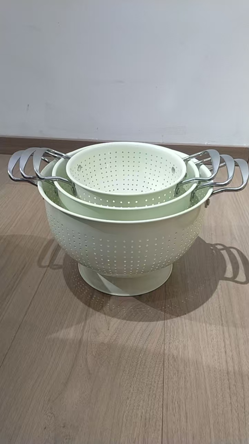 Stainless steel double-ear fruit basket, 26CM