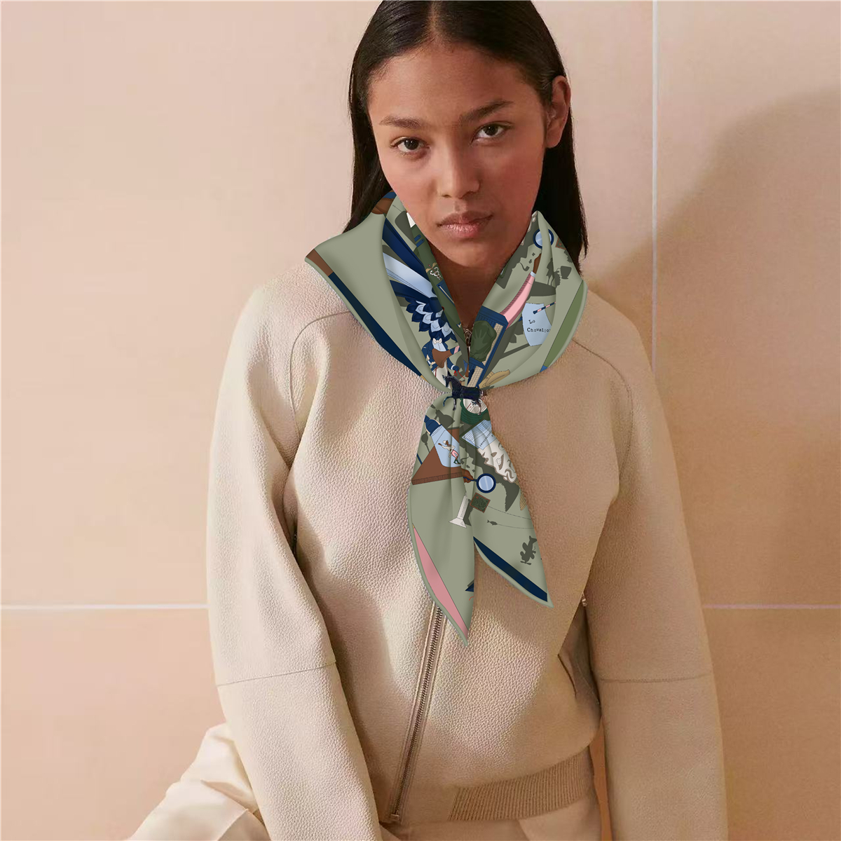 The 2026 new multi-purpose commuting silk scarf is a great match for artistic style. The 70-square-meter double-sided differently colored strapless hair band Item Picture