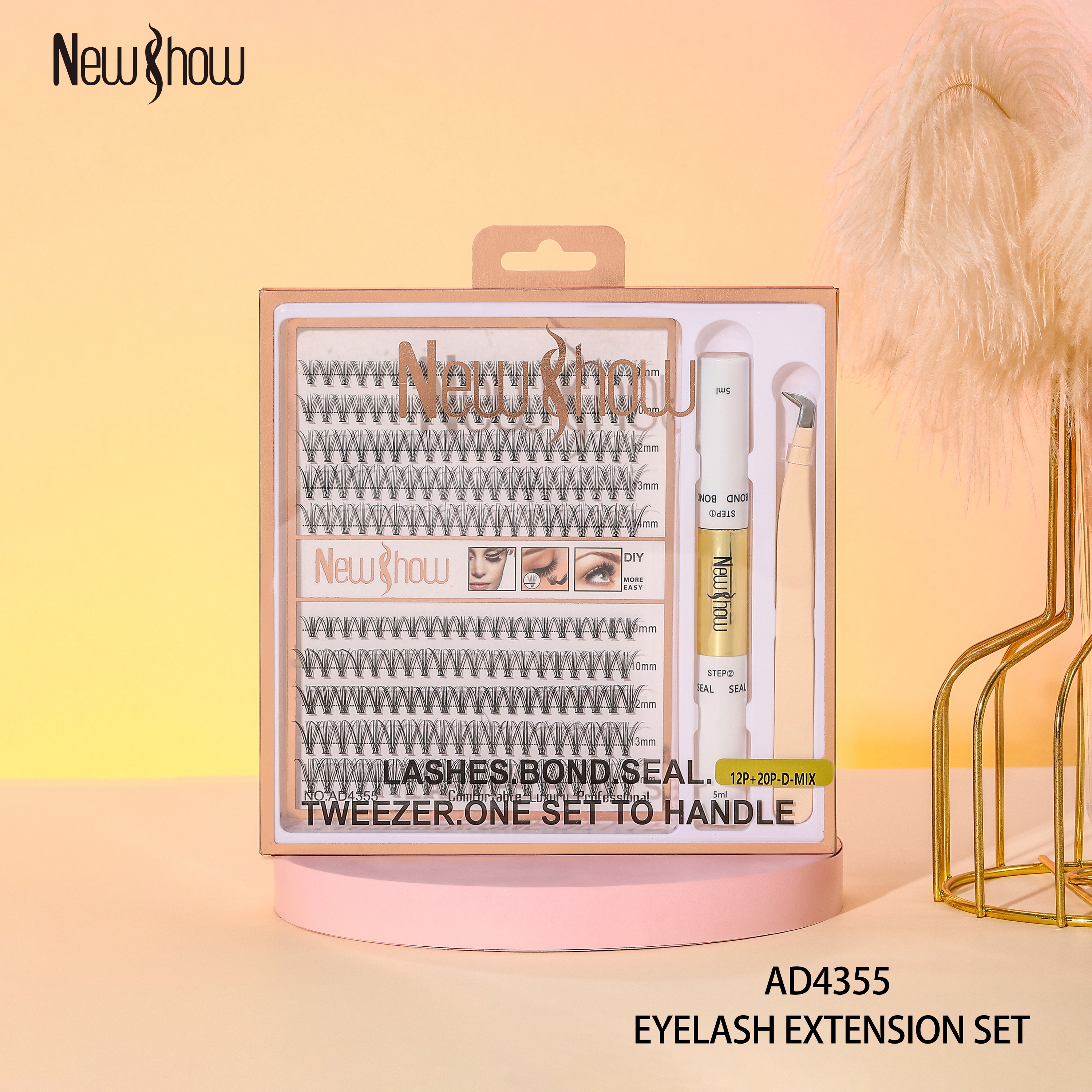 False eyelash set, double-headed glue raincoat, loose hair 20P+30PNEW SHOW eyelash extension DIYLASHES details Picture