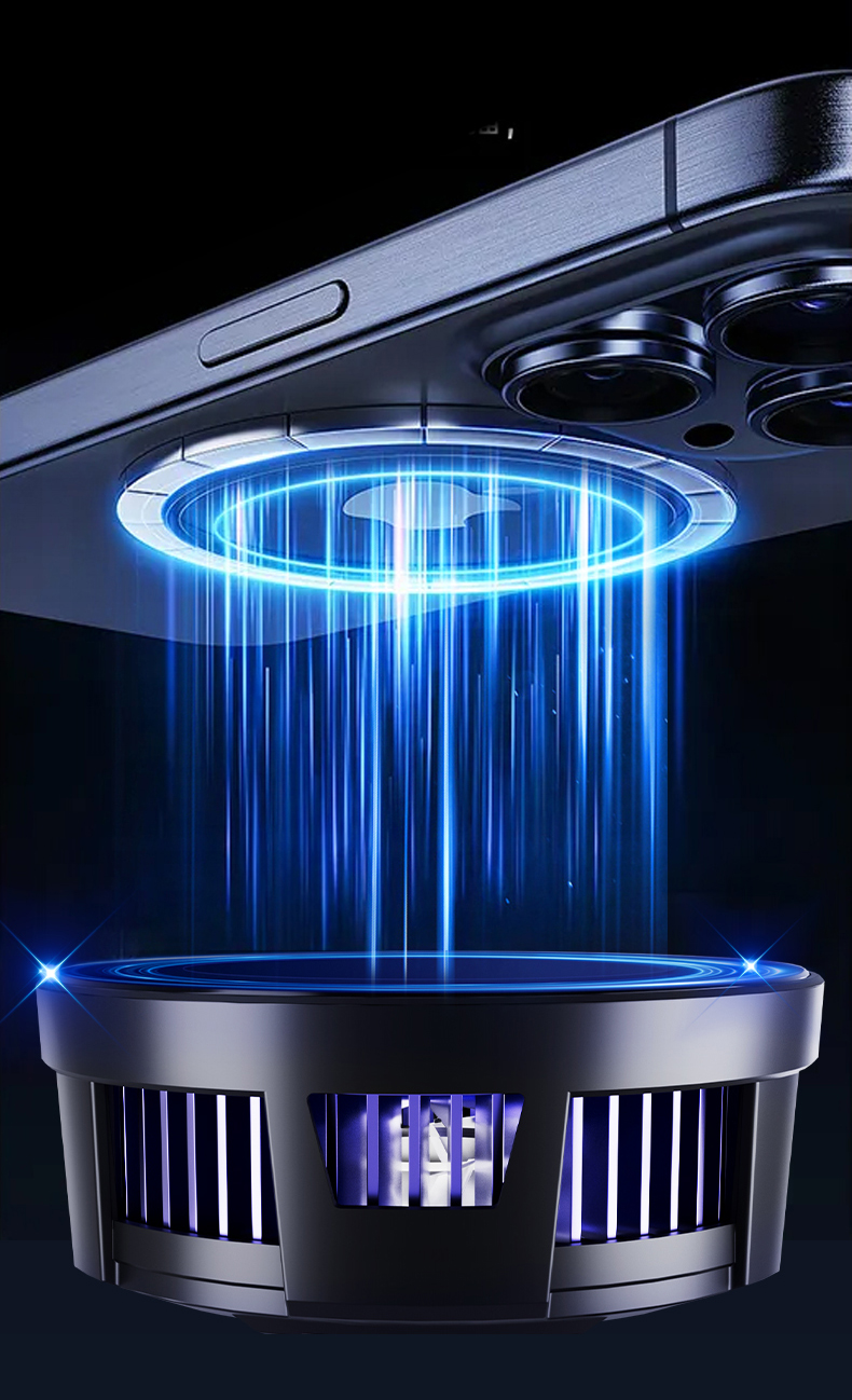 Magnetic semiconductor cooling heat sink with three-level temperature adjustment, detachable back clip for live streaming of PUBG games pic 9