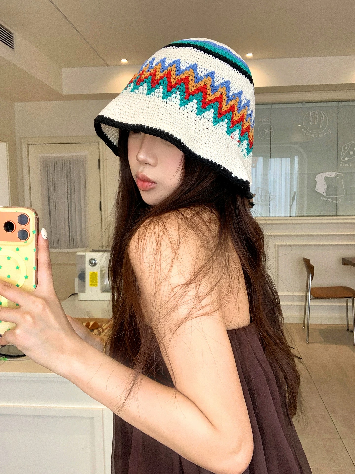 Dopamine-colored knitted fisherman hat for women Spring 2026 new style, fashionable and versatile basin hat, face-enhancing small bucket hat
